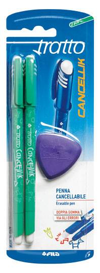 Pens: Tratto Cancellik Erasable Pen Green 2pcs