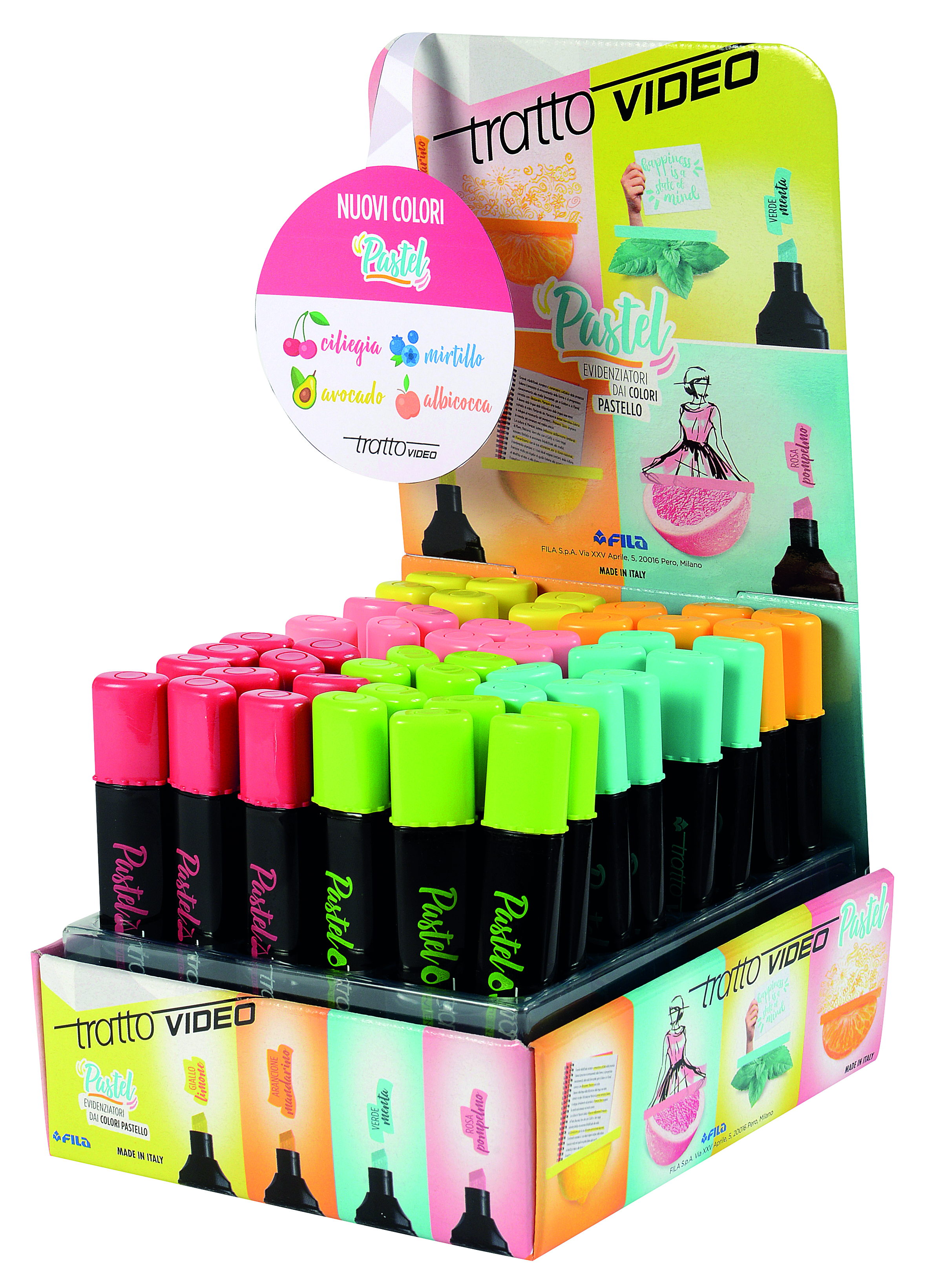 Highlighters: Tratto Video Pastel Highlighters in Display 48pcs