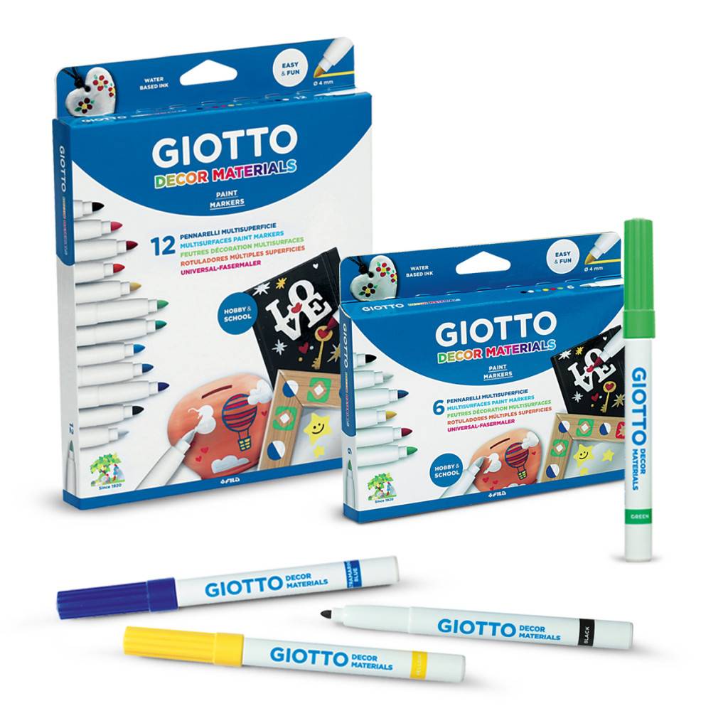 Giotto Decor Textile Permanent Markers 12 Pack