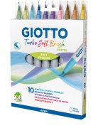 Giotto Turbo Soft Brush Pastel Μαρκαδόροι Πινέλο 10τμχ